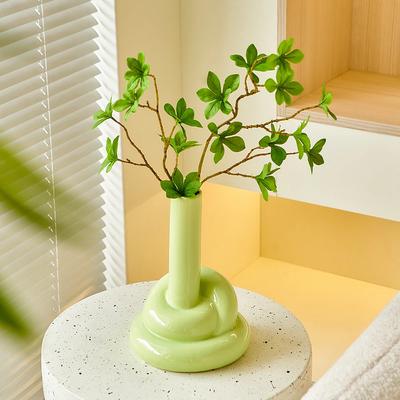 Artystyczne Ceramiczne Wazony na Kwiaty Kreatywny Wazon z Węzłem Doniczka do Kompozycji Kwiatowych Ozdoby na Biurko do Biura Dekoracja Salonu Prezent