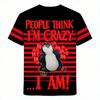 Modisches Herren-T-Shirt Pinguin Streifen 3D-Druck Herren Kurzarm-T-Shirt Locker Lässig Sommer Outdoor Street Herren- und Damen-T-Shirts Tops