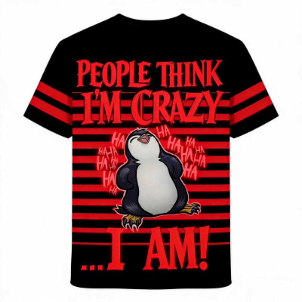 

Kids T-shirt Penguin Stripe 3D Print Kids Short Sleeves T-Shirt Loose Casual Summer Outdoor Street Boy and Girl Tees Tops 100