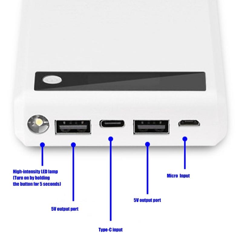 Samodzielna obudowa/uchwyt na powerbank 6 ogniw 18650 z ekranem i zabezpieczeniami przed przeładowaniem Nie wymaga lutowania