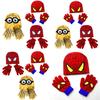 Stylish Children's Spiderman Minions Knitted Hat And Gloves Winter Warm Suit