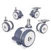 2.5" TPR Double Wheel Snap Ring Swivel Caster for Office/Computer Chairs - Silent Universal Replacement Wheels