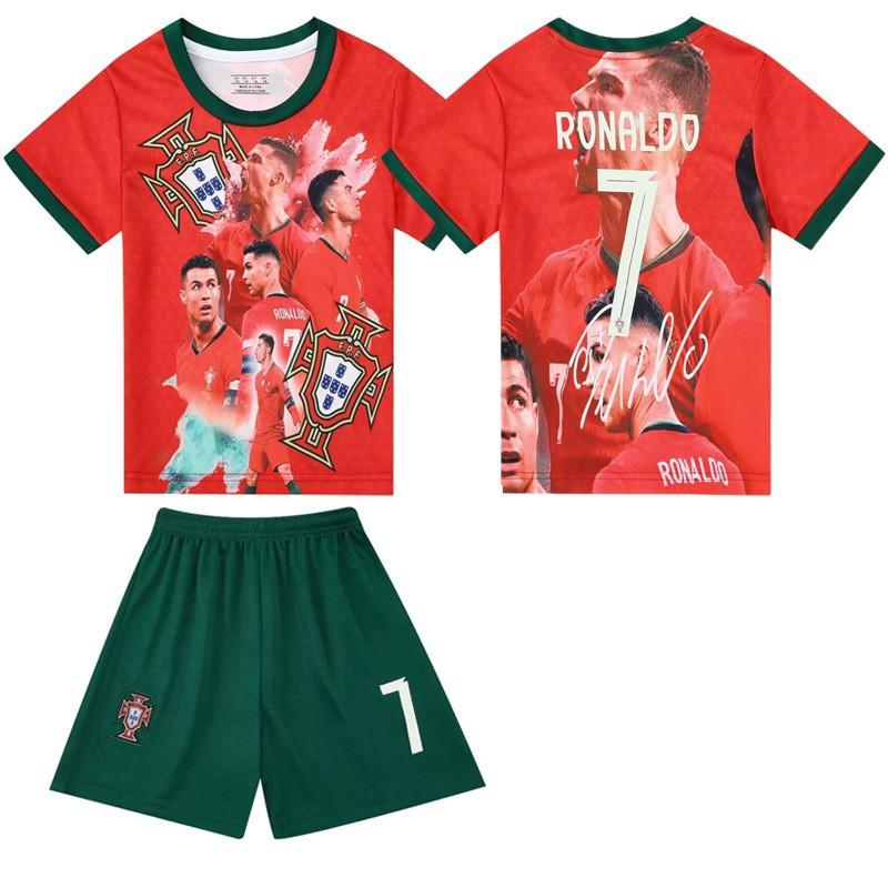 2025-Portugal Football Jersey No. 7 C Ronaldo Set Red Commemorative Edition Head #14