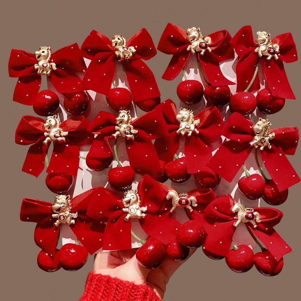 2 Stück/Set Süße Kinder Neujahrs-Haarnadel Hanfu Kopfschmuck Antiker Stil Haarspange Winter