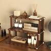 Desktop Rack Cosmetic Stationery Storage Holder Bamboo Three Layer Multifunction Save Space Wooden