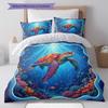 UnderwaterWorld Pattern Bedding Quilt Set Quilt Cover Pillowcase Home Decoration Birthday Gift (1 * Duvet Cover + 2 * Pillowcase, Without Core)