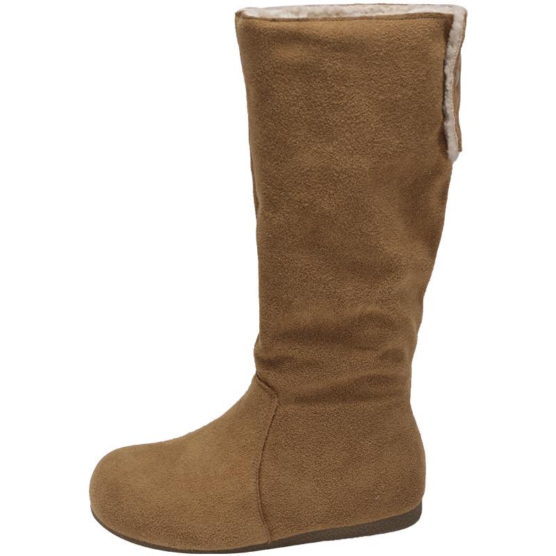 Retro boots children's 2025 autumn and winter new inner height increase single boots tall Merad western flat-bottomed stacking boots