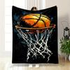 Basketball Swishing Through Hoop Sports Warm quiltFlannel Blanket for Bedroom, Living Room, Sofa, and Nap Sofas