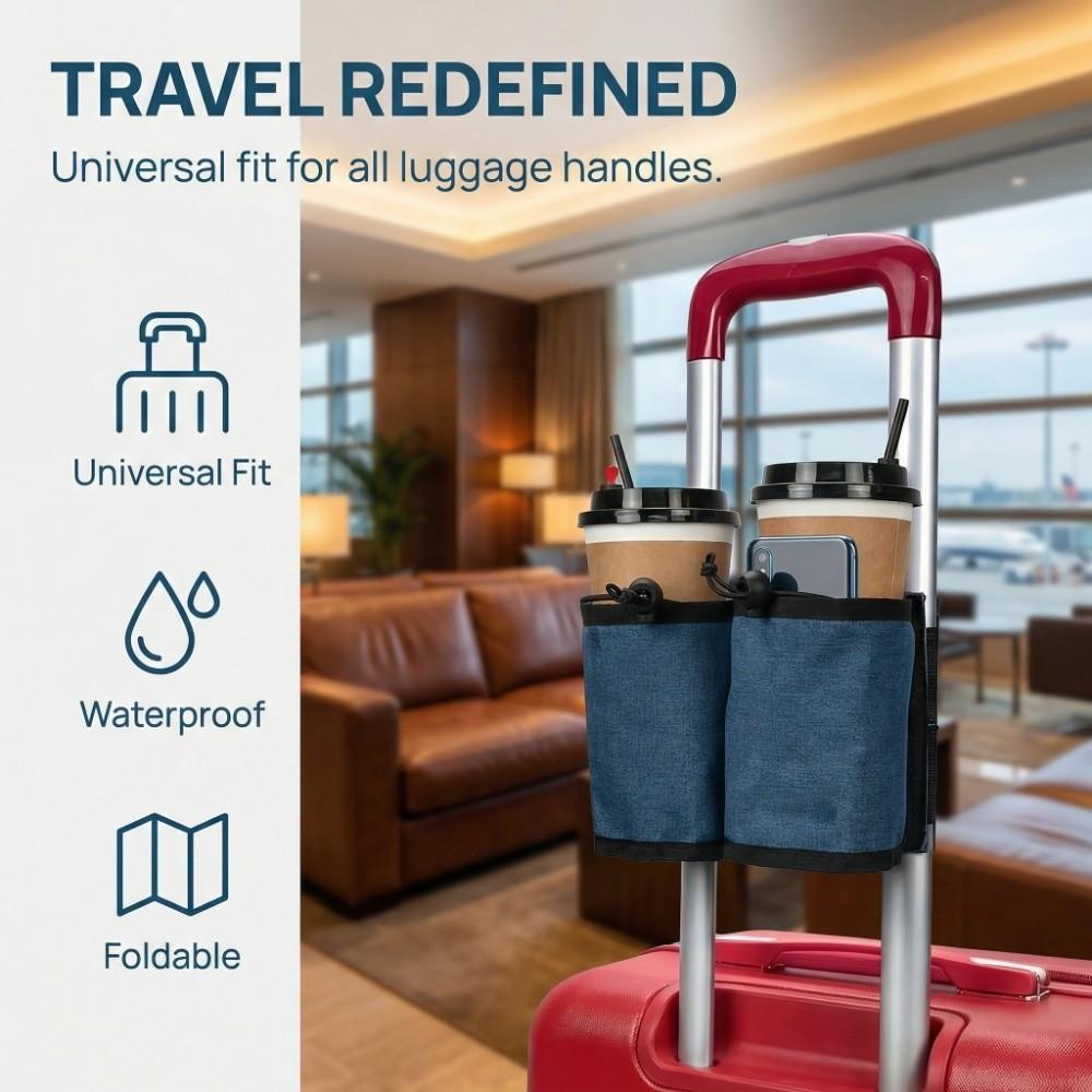 Mit Flaschenorganisator Gepäckgrifftasche Tragbar Universell Gepäck Kaffeetassenhalter Oxford-Stoff Koffer 2 Tassenhalter