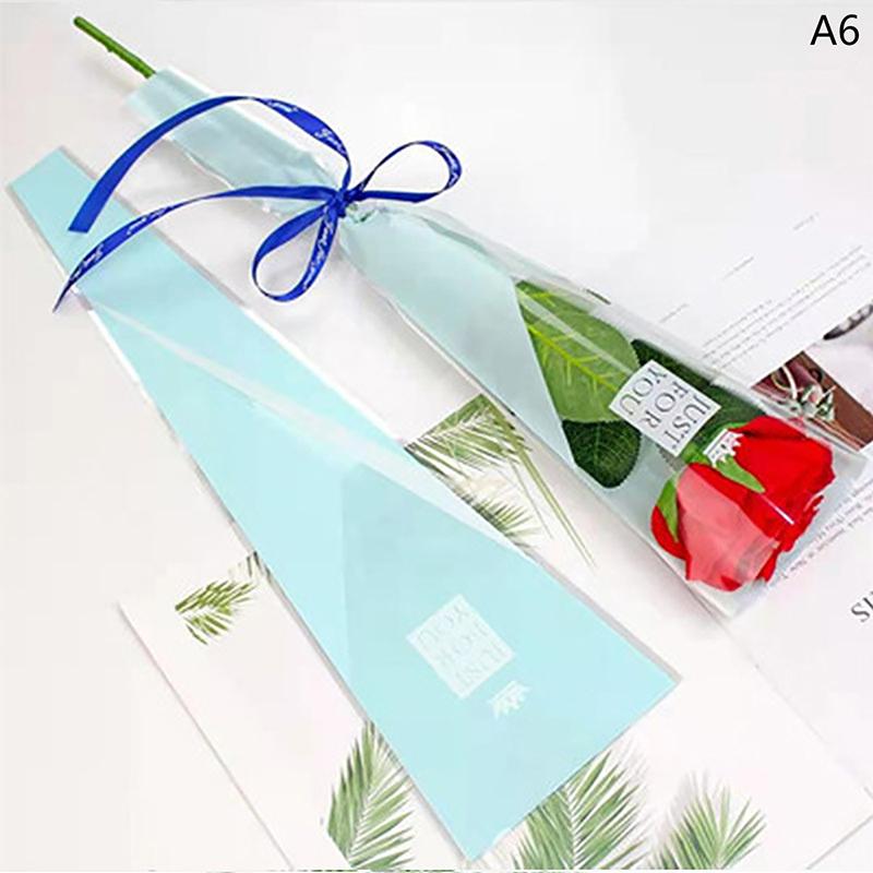 

50Pcs Single Rose Sleeves Flower Wrapping Bag Bouquet Packaging Bags Clear Cellophane Floral Wrappers For Valentine S Day