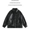 2025 Trendy American Retro Leather Jacket - Loose Fit for Spring & Autumn, Unisex Motorcycle Style, Cool Black
