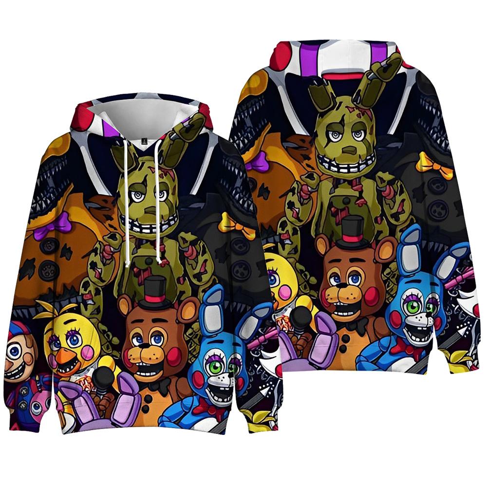 

Unisex Cosplay Hoodie Pullover Women Men Five Nights At Freddy s Anime Tie Dye Hooded Sweatshirt Costume XXS