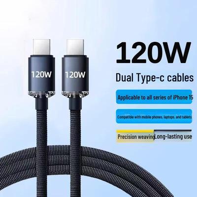 120 W schnelles Ladekabel mit zwei Anschlüssen vom Typ C für Apple 15- und Huawei-Laptops – länderübergreifende Kompatibilität