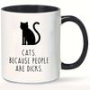 1pc Black Cat Coffee Cups 11oz Ceramic Water Cup Summer Winter Drinkware Birthday Thanksgiving Christmas Gifts for Kitten Lovers
