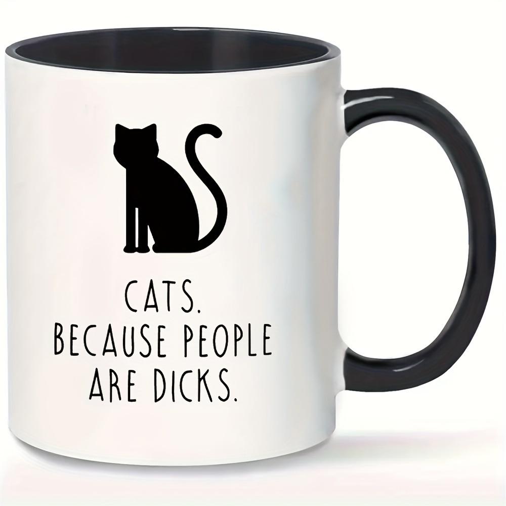 1pc Black Cat Coffee Cups 11oz Ceramic Water Cup Summer Winter Drinkware Birthday Thanksgiving Christmas Gifts for Kitten Lovers