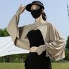Sunscreen shawl women's 1011 new summer driving cycling UV protection ice silk thin blouse cape loose long sleeves