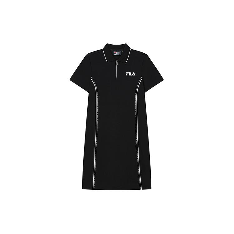 New FILA Short Sleeved Dress Women's Jet Black F11W229315FBK