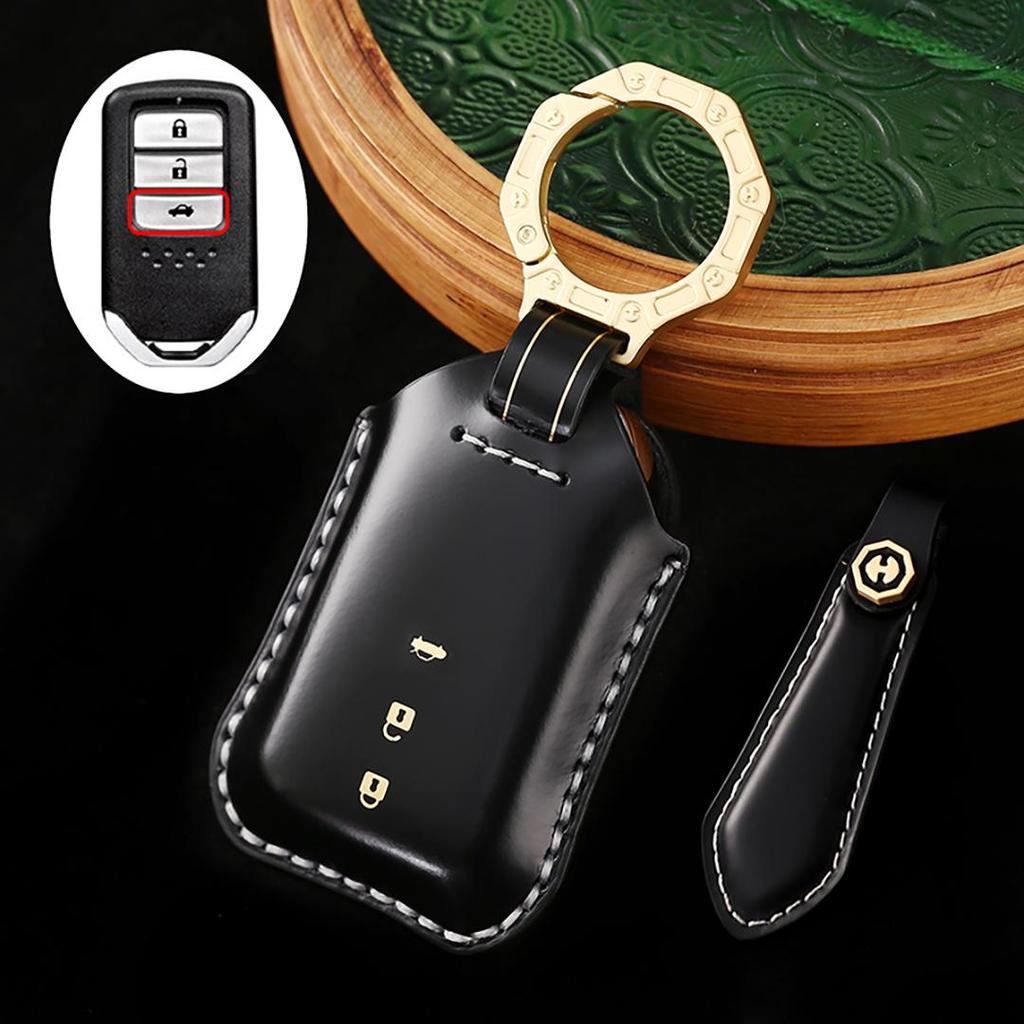 Honda Accord Civic CRV Pilot Odyssey Handmade Cowhide High-End Car Key Cover keychain