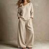 Women Off Shoulder One Sleeve Belt Detail Top Wide Leg Pants Two Piece Set Casual Loose Fit Loungewear