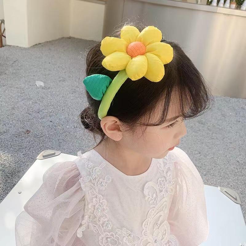 2025 Spring Summer New Korean 3D Sunflower Hair Hoop for Girls, Cute Photo Prop,Hair-Friendly Non-Slip Headband,Sweet Versatile