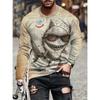 Men's 3D Printed Crew Neck Long Sleeve T-Shirt Fashion Versatile Trend Breathable Casual