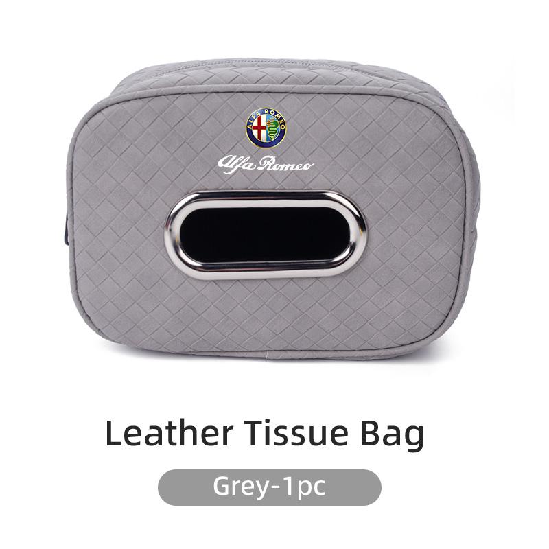 Car Tissue Box Leather Seat Back Hanging Napkins Paper Towel Bag For Alfa Romeo 159 Giulietta Giulia 147 Mito 156 166 GT Stelvio