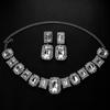 Stonefans Square Necklace and Earrings Set Accessories for Women Geometric Jewelry Sets  Luxury Designs Elegant Wedding