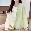 Color Blocked Women's Sweatshirt Irregular Splicing 3D Flower Long Sleeved Pullover Korean Version Autumn New Style Loose Female Top