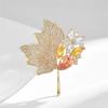 1PC Rhinestone Shiny Crystal For Women Brooch Pin Vintage Coat Clothing Accessories Maple Leaf