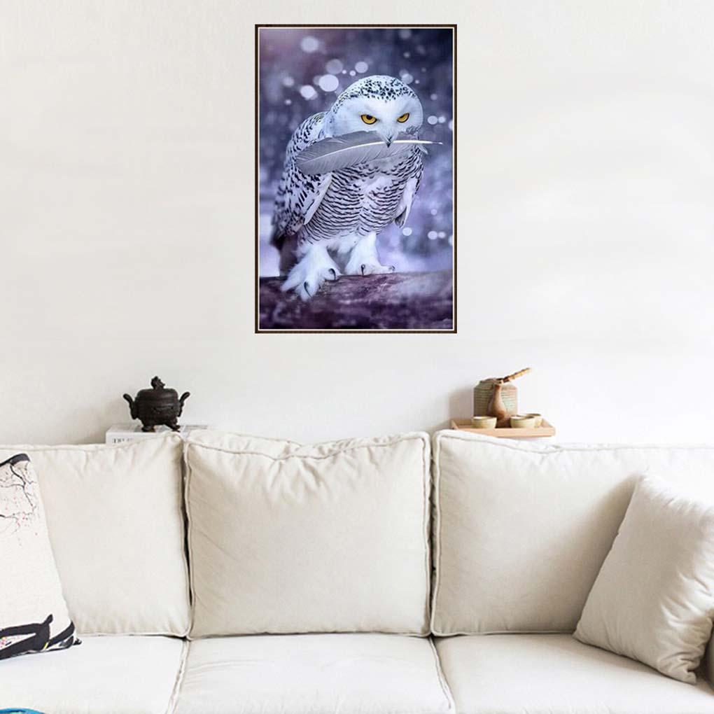 Snow White Owl DIY 5D Rhinestones Diamond Painting