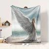 Angel Wings Flannel Blanket Throw Blanket Soft Warm Sofa Bed Camping Home Decor Unique Christmas Gift Cs92297