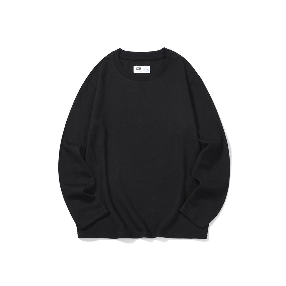 

Детская футболка с длинными рукавами из хлопка в корейском стиле на весну/осень - однотонный топ для мальчиков 140 cm