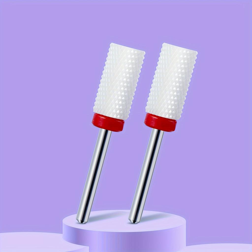 2PCS Tungsten Carbide Nail Drill Bits Gel Polish Remover 3/32 Inch Nail Art Files Cuticle Milling Cutter For Manicure Pedicure