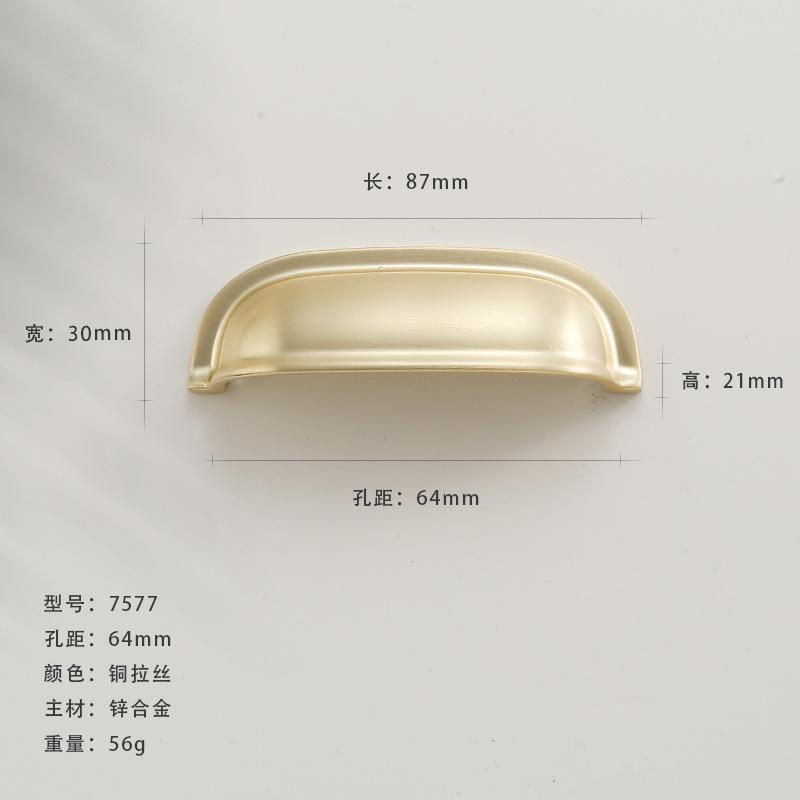 Single-Hole Drawer Knob Copper Brushed Wardrobe Cabinet Door Pull Handle Solid Furniture Hardware Dressing Table Cupboard Handle