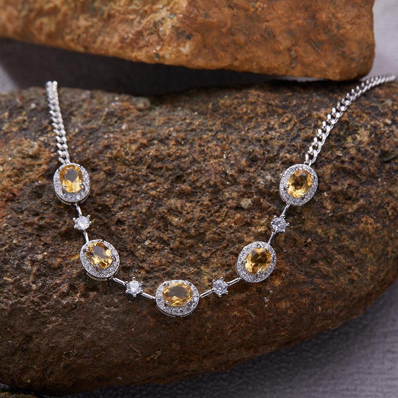 Jewelry S925 Sterling Silver Natural Garnet Apatite Amethyst Bracelet Women'S Bracelet