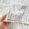 Chick and Bird Print Double Gauze Fabric for Babies and Size 22B x nora. ST1213-G-A Kids, Cotton, White, Pre-Cut, (110cm 100cm)