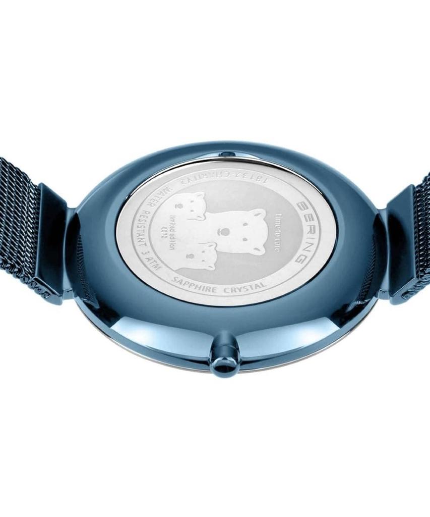 BERING Saat Hayır Modeli Quartz Mavi Paslanmaz Çelik Hasır Kordon Bakım Zamanı Orijinal İthal Ürün 3 Yıl Dahili Garanti Safir Cam