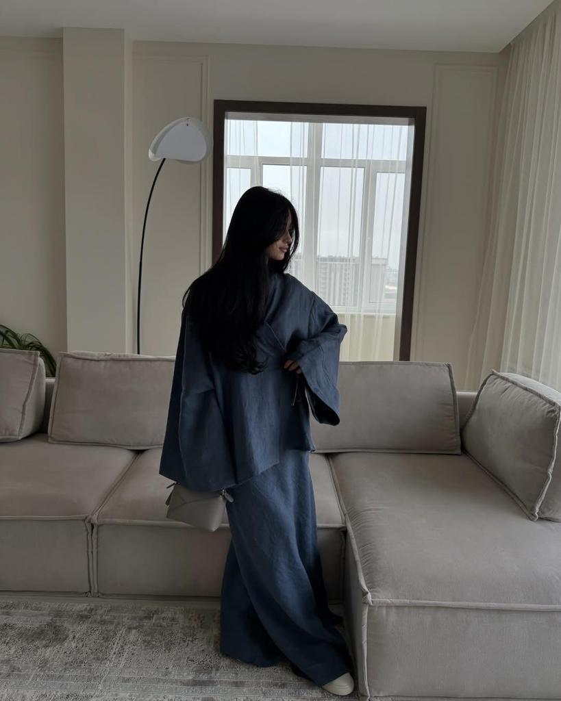 2025 Sommer Damen Casual Bindecardigan & High Waist Midi Rock Set