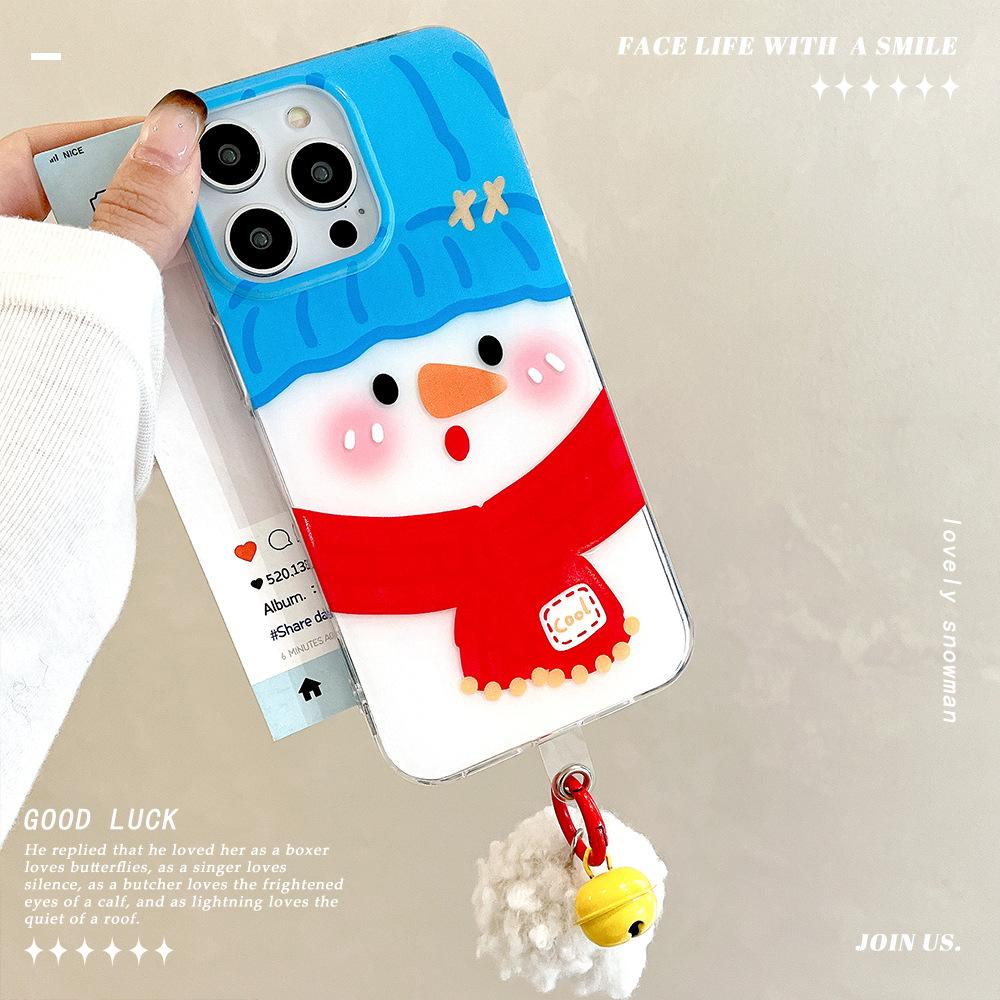 Big Face Snowman Large Hole Shell Suitable for Apple 16promax Mobile Phone Case IPhone 15 Protective Case