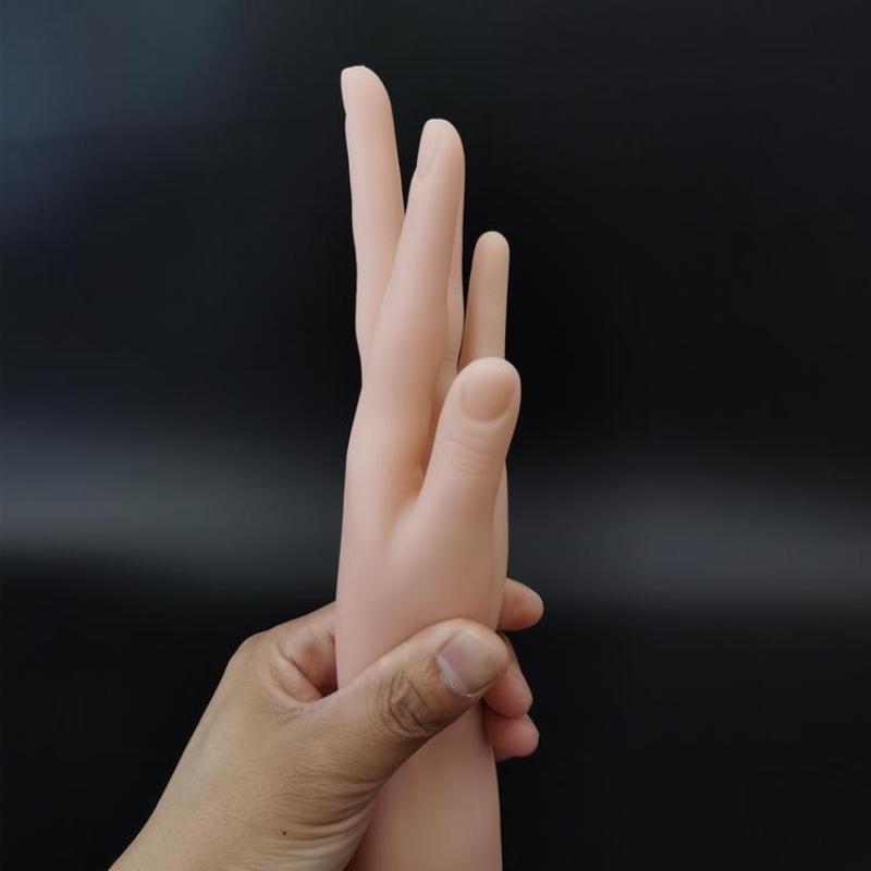 Flexible Joint Silicone Female Hand Model Realistic Lifelike Fake Hand for Manicure Display Tattoo Training