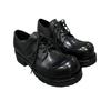 Fashion Brand Design Big Head Derby Shoes New British Style Lace-up Casual Leather Shoes Block Heel Heightening Single Shoes Sneakers