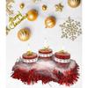 Decorative Red Wax Pillar Round Candles Set with Decoration Items for Xmas Santa, Home Office - 1 Set of 3 Plus 1 Merry Christmas Acrylic Cut Out