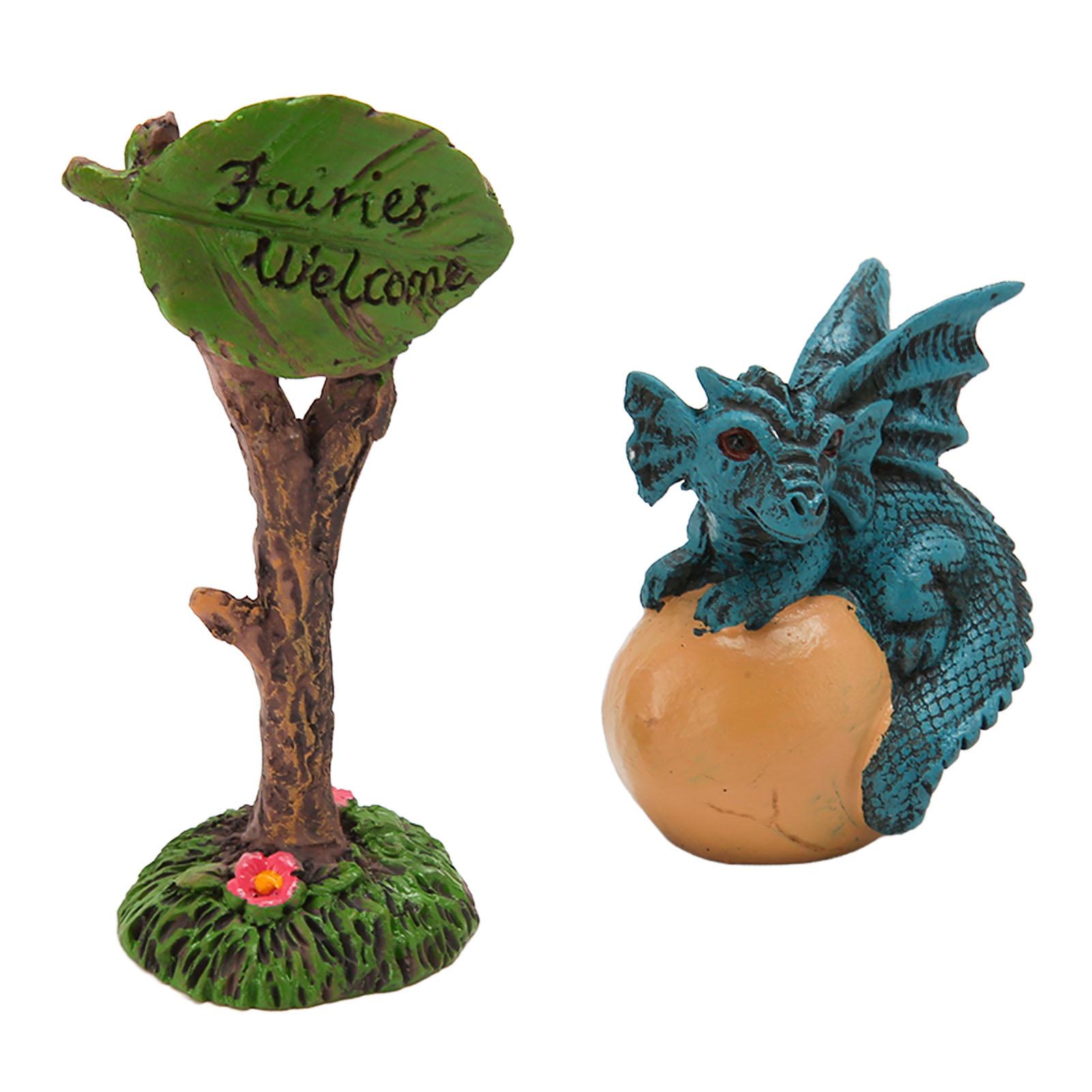 

Водонепроницаемая полирезиновая фигурка мини-дракона для сказочного сада, яркие цвета, богатая детализация, с указателем