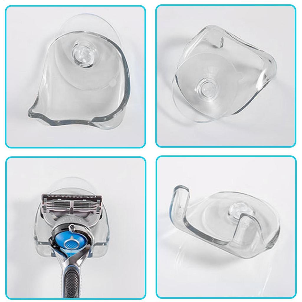 Razor Suction Cup Holder Heavy Duty Reusable Vacuum Shower Hook Removable and Reusable Shower Razor Hooks for Bathroom & Kitchen