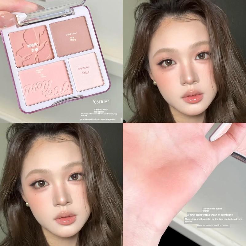 Judydoll Orange Blush Highlighter Multi-Use Cream for Contouring and Shading, Matte Face Brightening and Setting