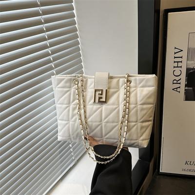 Casual Large Bag Women's Simple Sewing Line Chain Shoulder Bag Summer New Large-capacity Tote Bag