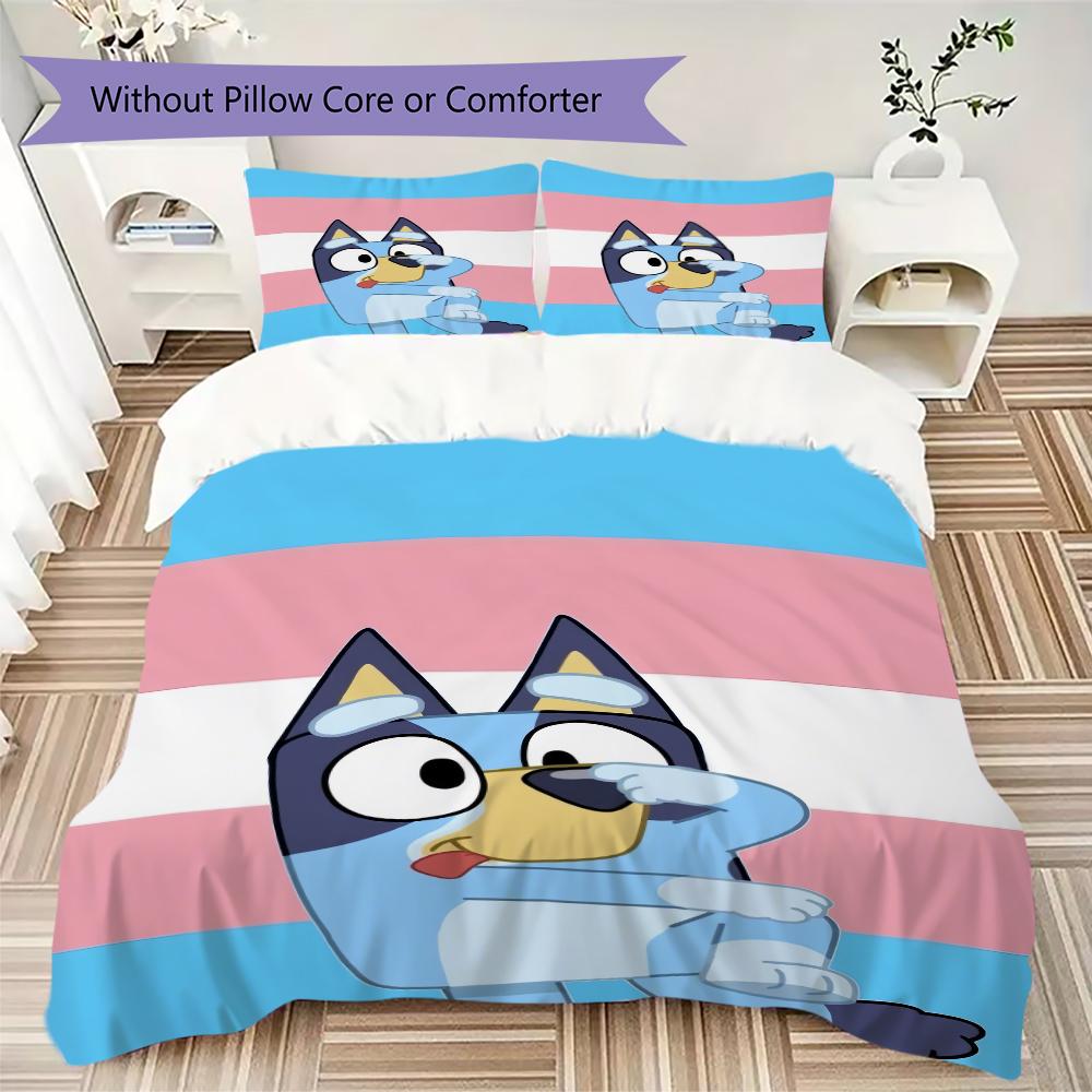 Bluey Warm Family Life Threepiece Set 1 Duvet Cover 2 Pillowcase Without Core Without Core Bedding Set Soft And Comfortable