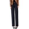 Pantalon Large Taille Haute en Laine Cachemire pour Femme - Automne/Hiver, Épais, Élégant, Polyvalent, Design Droit Décontracté.