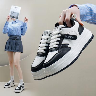 White Shoes for Women  New Spring Students Korean Style Versatile Casual Ins Fashion Shoes Thick Bottom Fashion Sneakers H018