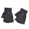 1Pair Unisex Black Half Finger Fingerless Gloves For Women And Men Wool Knit Wrist Cotton Winter Warm Work Mittens